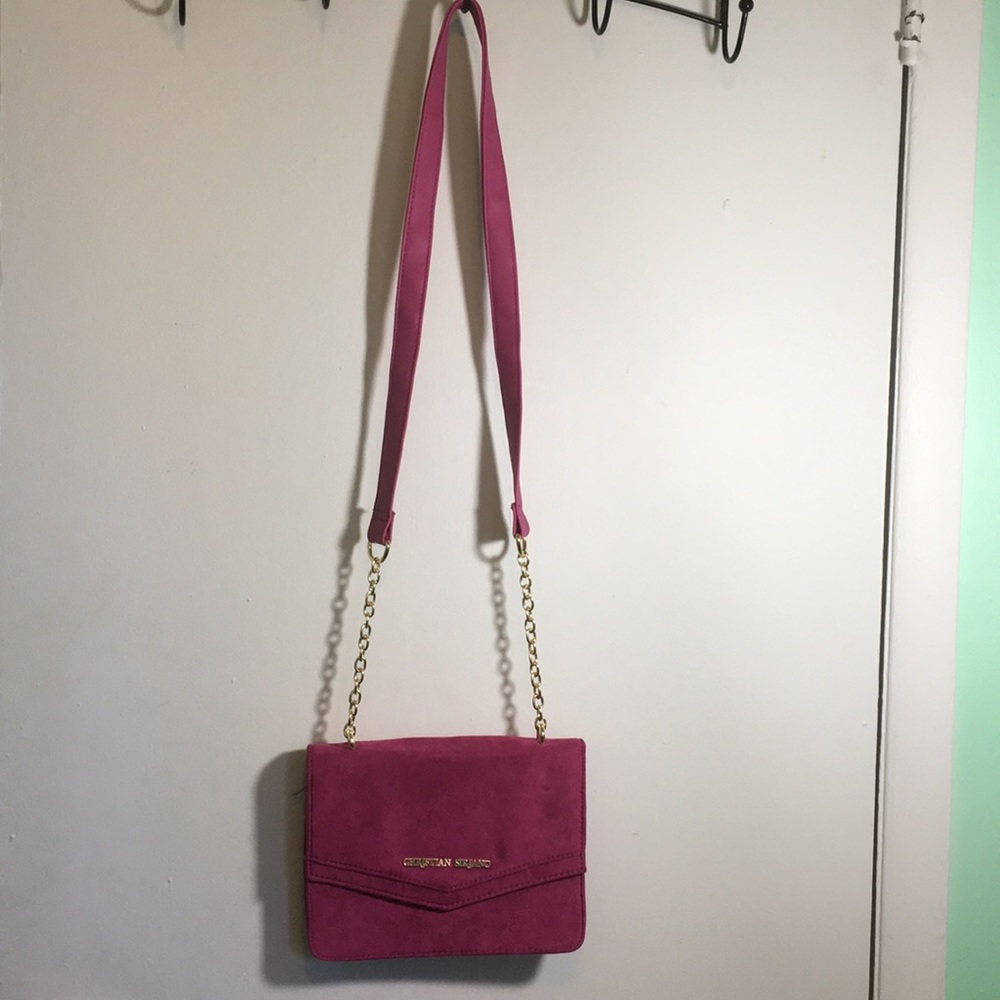 Hot pink long strapped purse